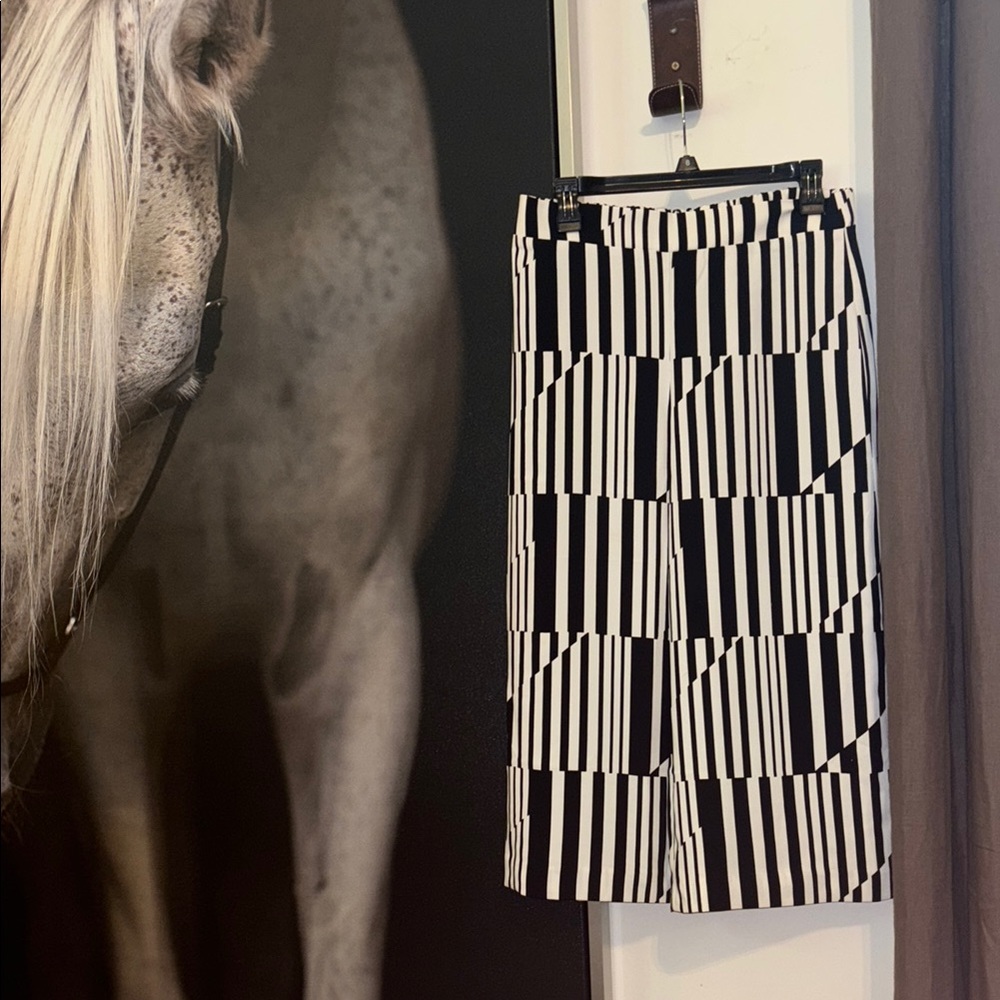 Chico's Black and White Striped Capris